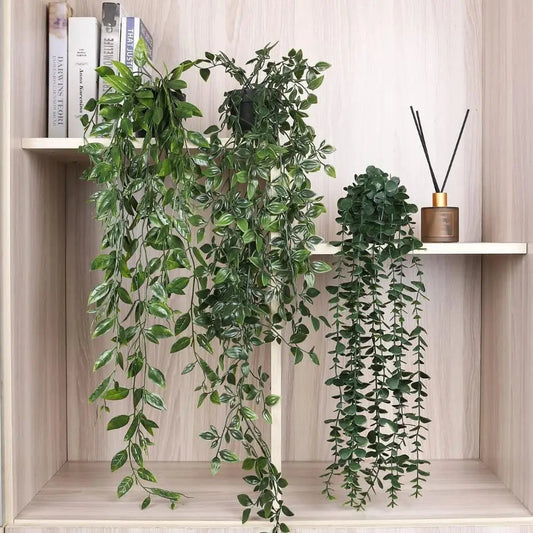 Artificial Hanging Plants with Pot Fake Plants Hanging Vines Shelf Plants Artificial Decor Potted Plants Home Decoration