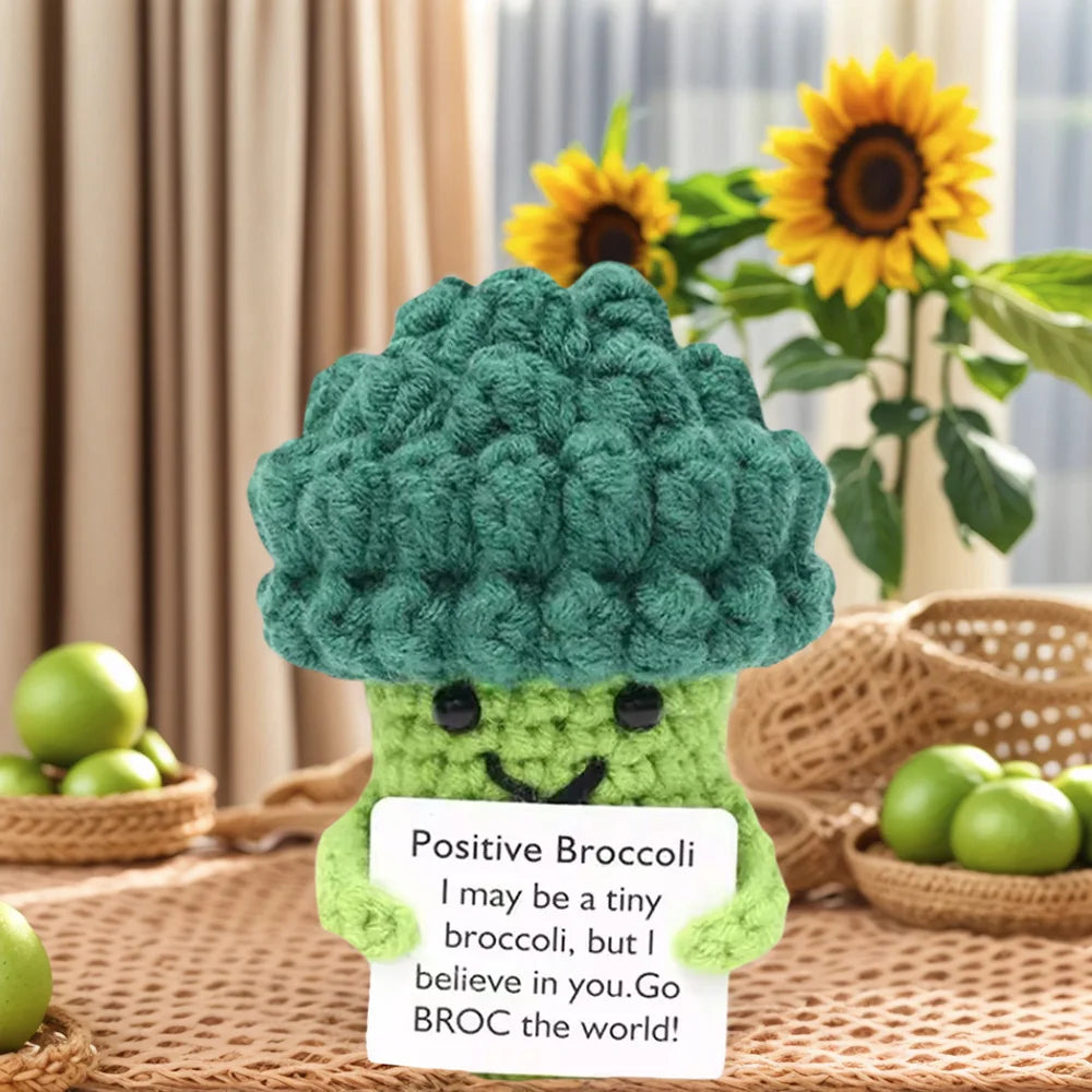 Positive Energy Duck Doll Hug Pocket Mini Handmade Plush Wool Knitting Dolls Funny Emotional Support Crochet Gift for Birthday