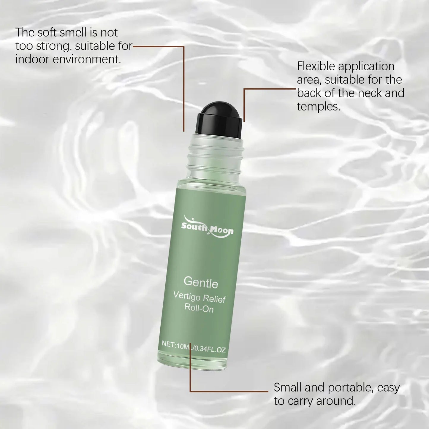 Dizziness Relief Oil Roll on Motion Headache Sickness Combat Vertigo Treatment Brain Relax Nerve Soothing Mint Refreshing Oil